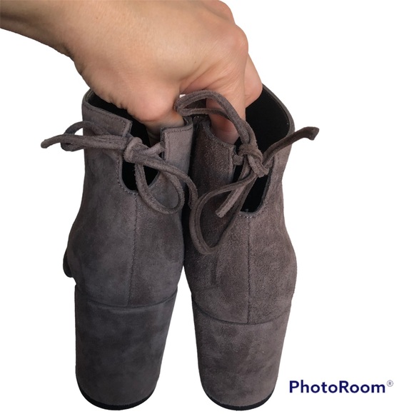 STUART WEITZMAN Lofty Suede Ankle Boots/Heels Gray Size 6M - Picture 14 of 14